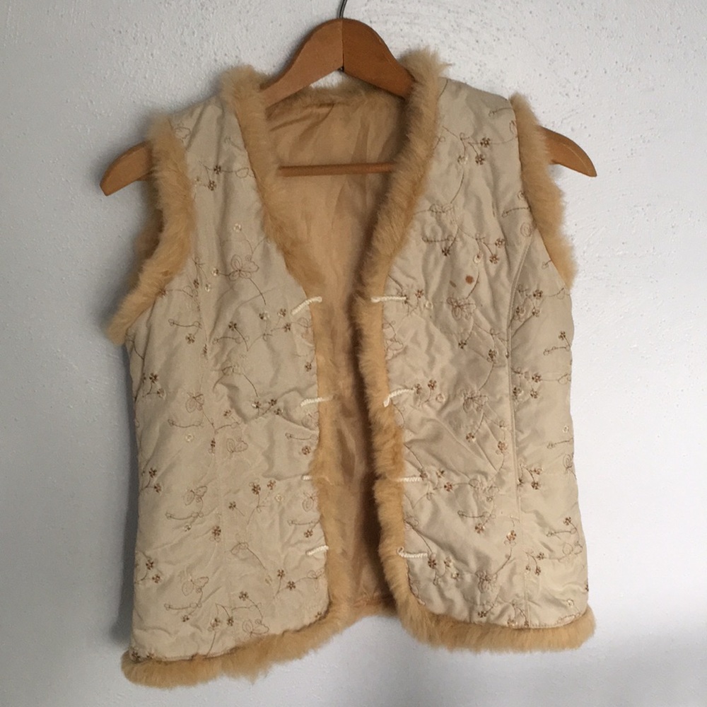Real rabbit fur vest